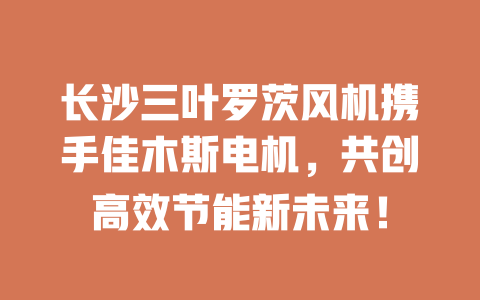 長(zhǎng)沙三葉羅茨風(fēng)機(jī)攜手佳木斯電機(jī)，共創(chuàng)高效節(jié)能新未來(lái)！ 一