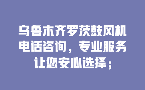 烏魯木齊羅茨鼓風機電話咨詢，專業(yè)服務讓您安心選擇； 一